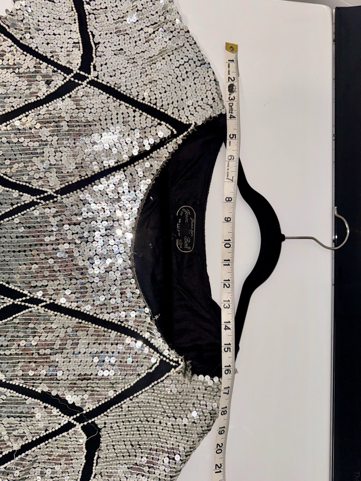 Vintage Joseph Le Bon Silver Sequin Disco Top – Medium (as is)