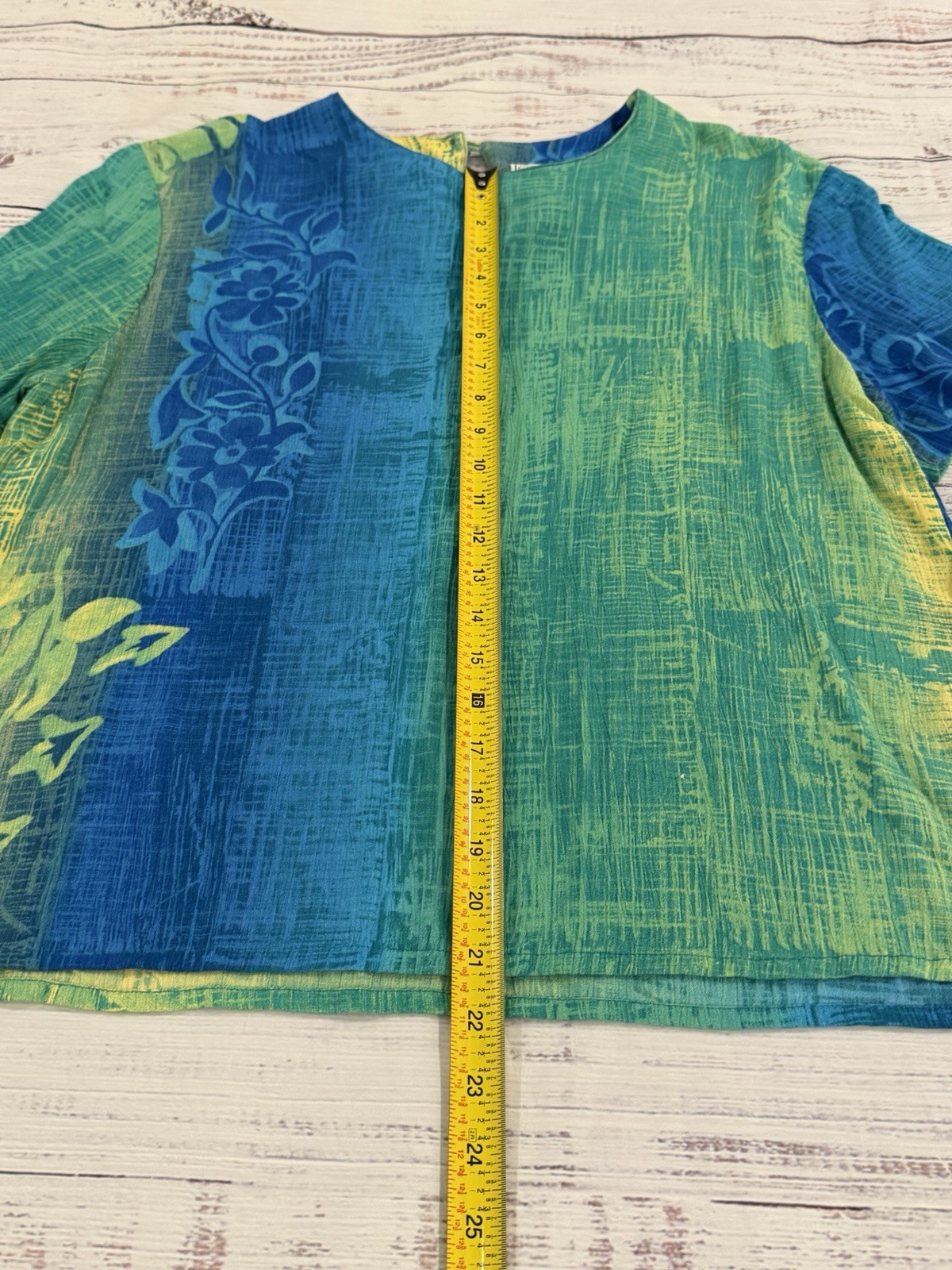 Vintage 90s C.M. Shapes Women’s M Tropical Floral Abstract Blouse Made USA Shirt