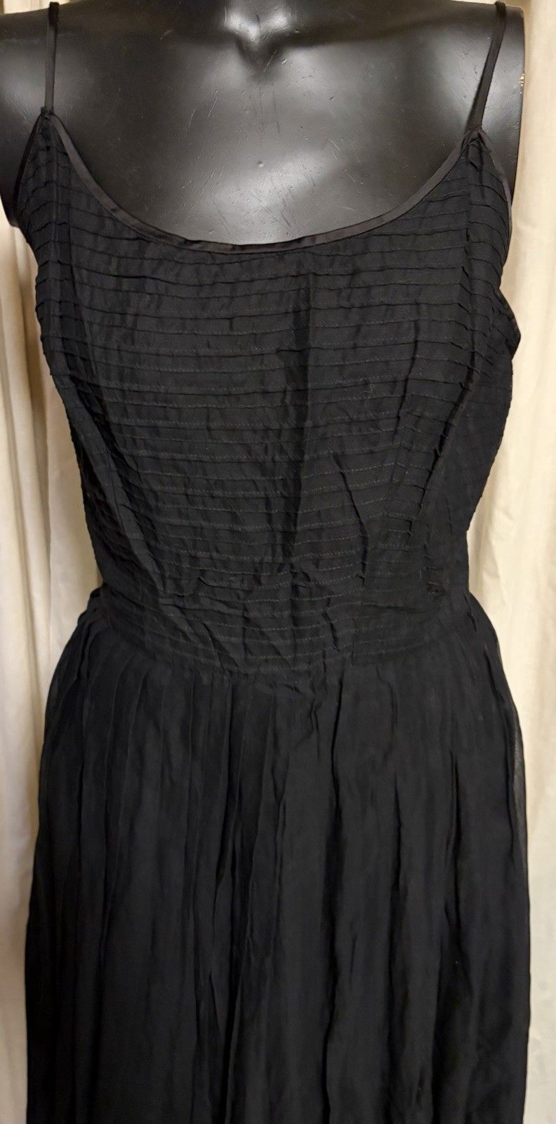 Women’s 1980s Neiman Marcus Layered Cotton Party Dress Spaghetti Straps Size M