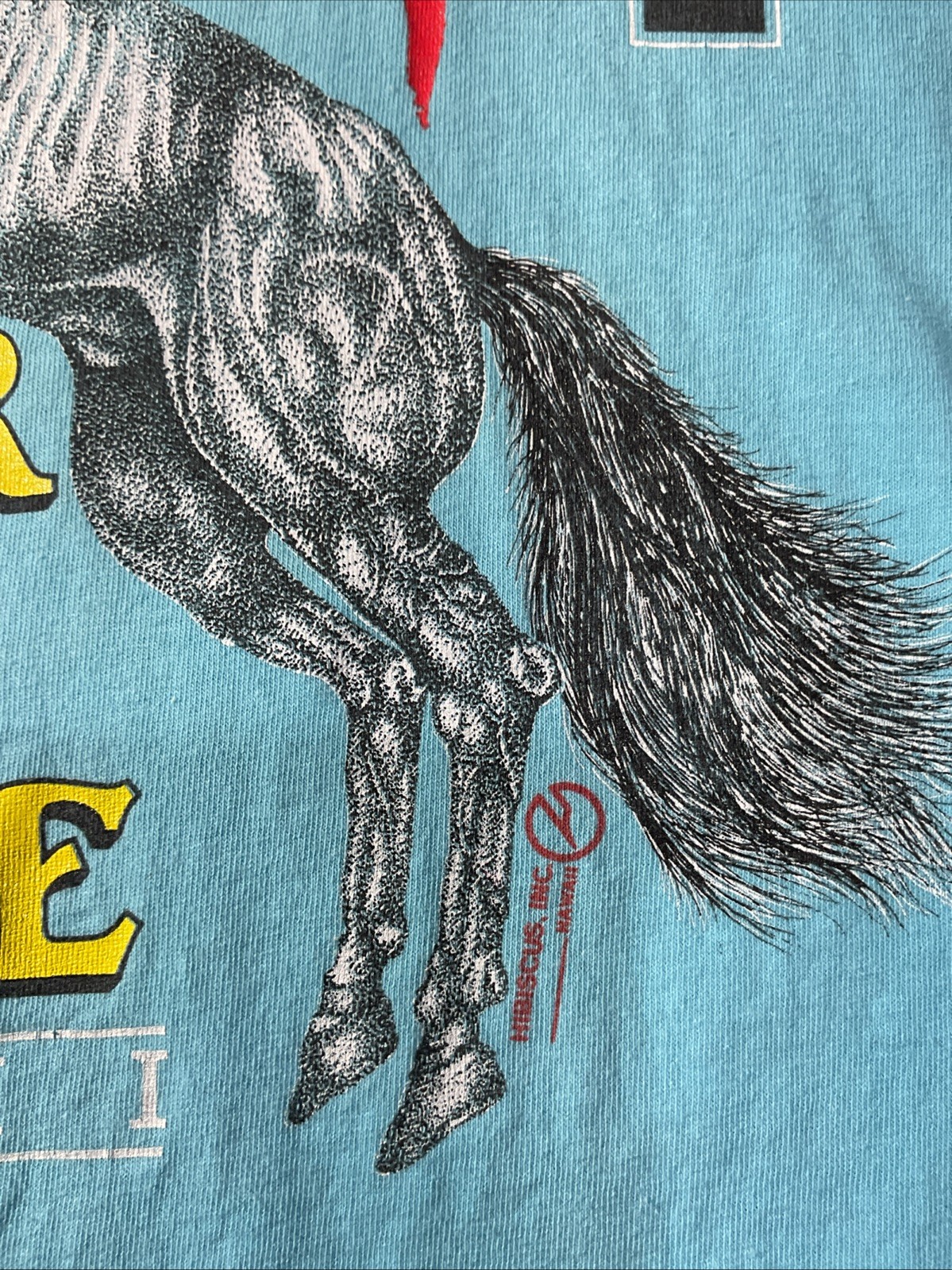 YEAR OF THE HORSE 1990 Hawaii Crop Top One Size Fits All Vintage T Shirt SS 🇺🇸