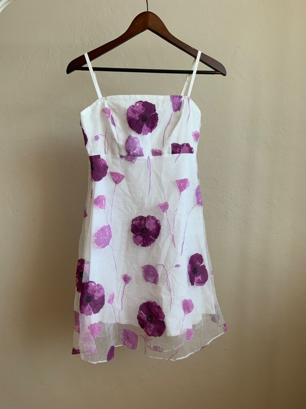 Vintage Donna by Hallhuber Floral Sheer Overlay Mini Dress Y2K Size EU 36