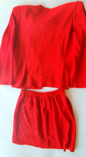 Vintage 90’s – Linda Hutley -Red Color Blazer & Skirt-Designer Jeffrey and Dara