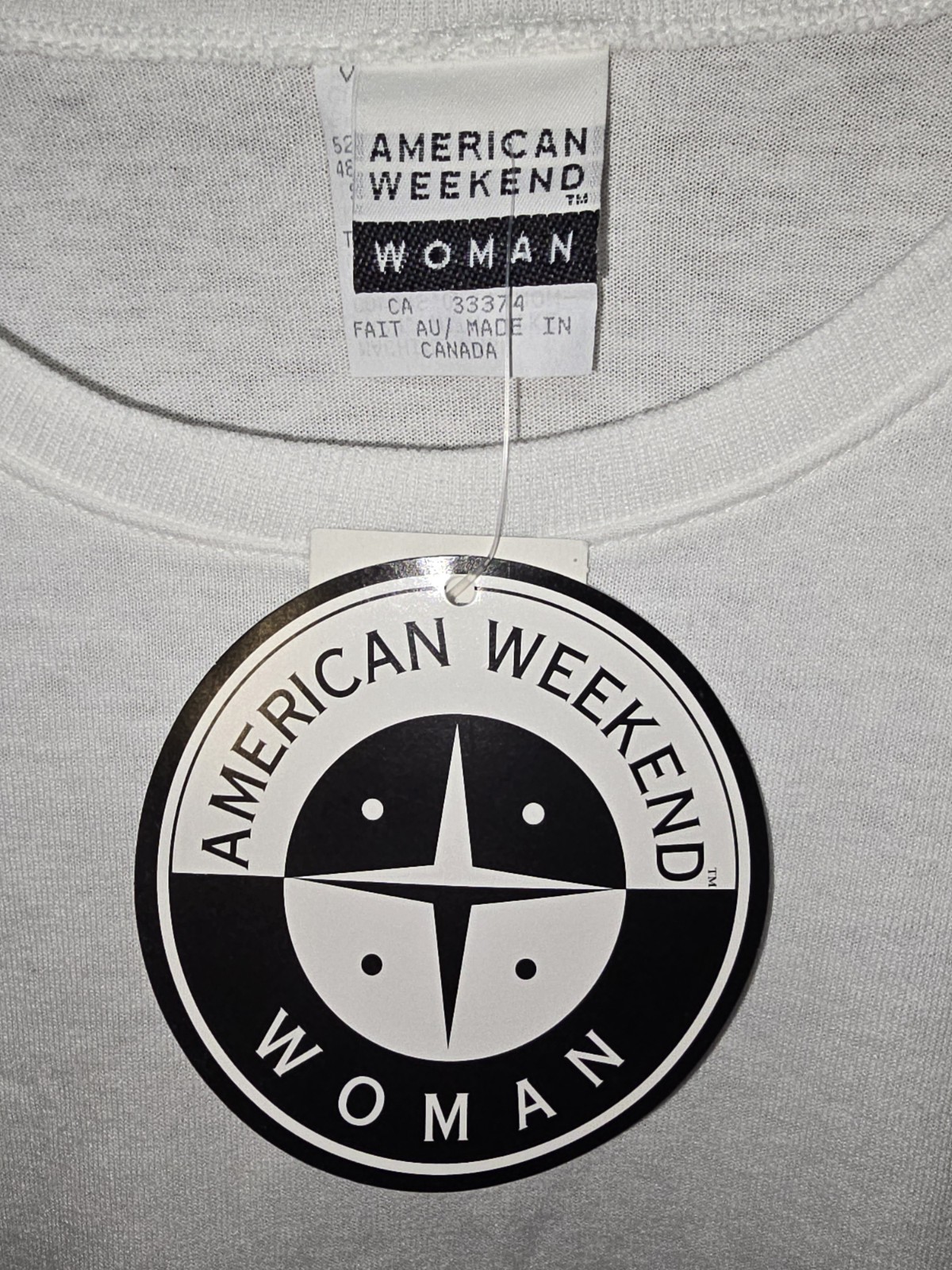 Vintage 90s Montgomery Ward American Weekend Woman Shirt 1X White NOS NWT Canada