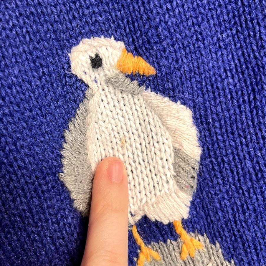 1990s Quacker Factory Seagull Coastal Nautical Anchor Lobster Boats Cardigan 2X