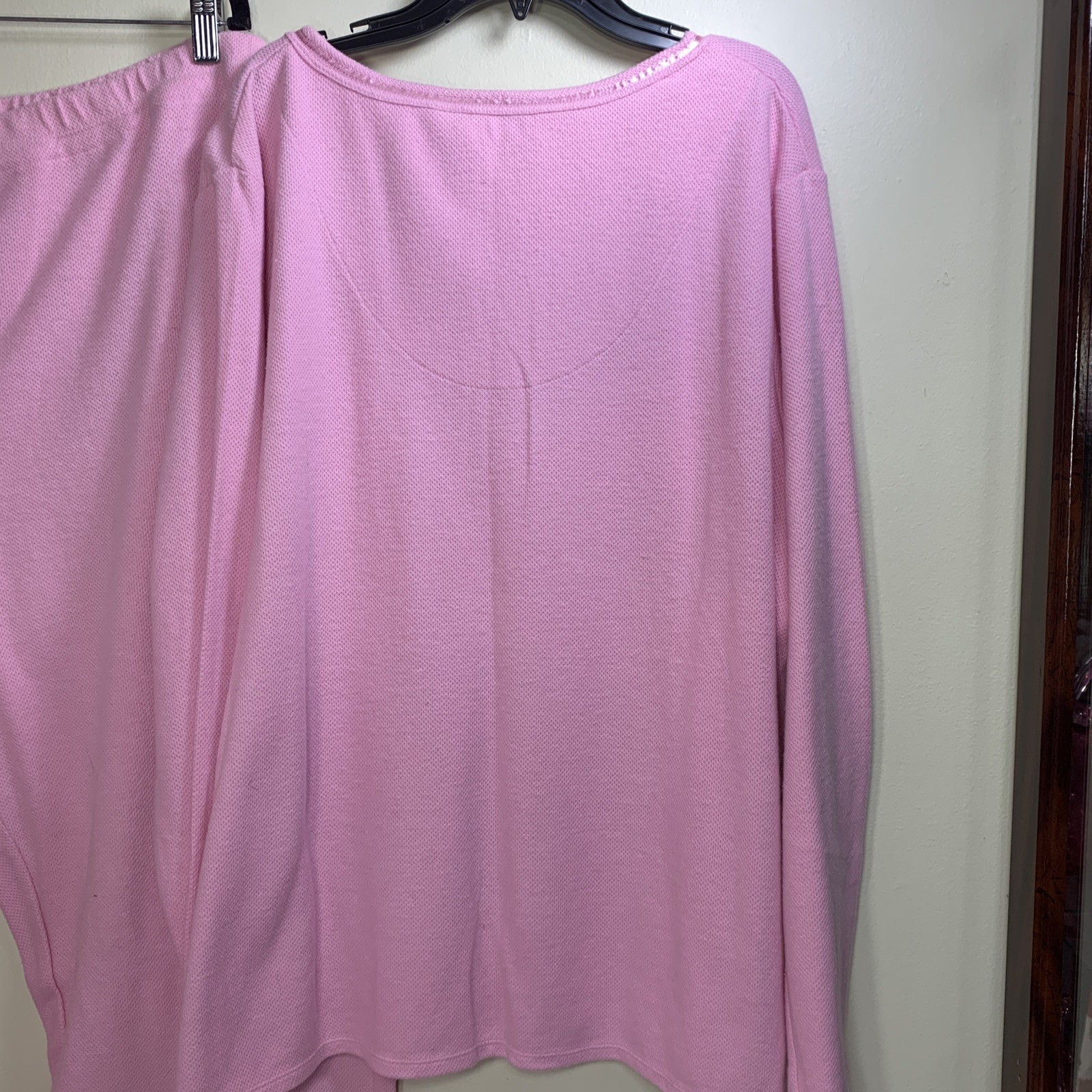 Vintage Lounge Set Pajamas XXL Soft Textured Knit V Neck Pull On Pants 2pc