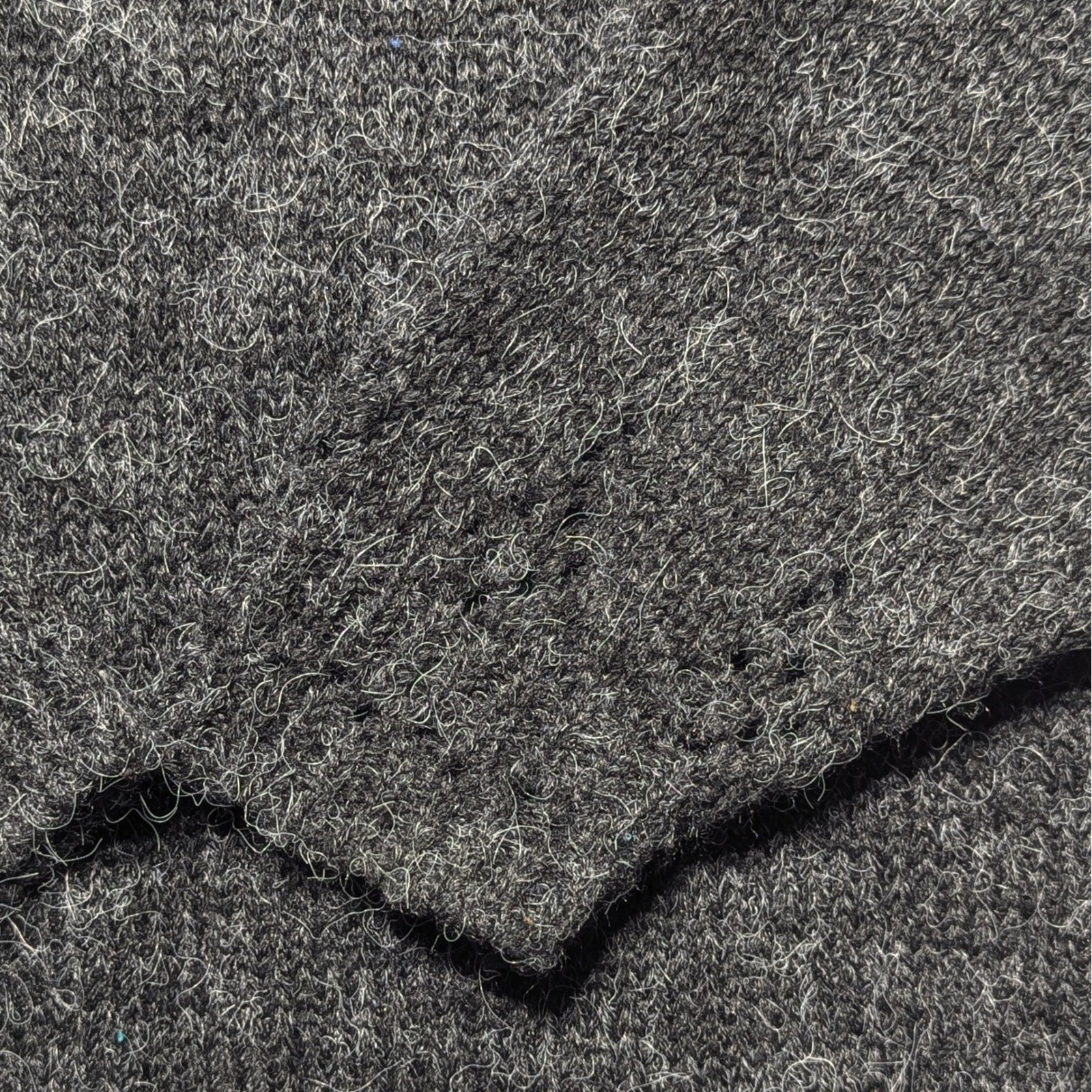 Pandora Vintage Made in USA Knit Sweater Charcoal Gray Pointelle Soft Minimalism