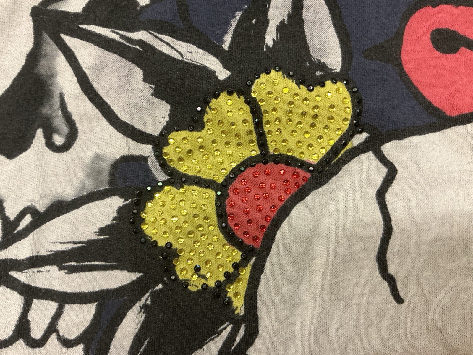 Woman’s Mid 2000’s Archival Y2K Don Ed Hardy Designs Skulls Rhinestone Shirt