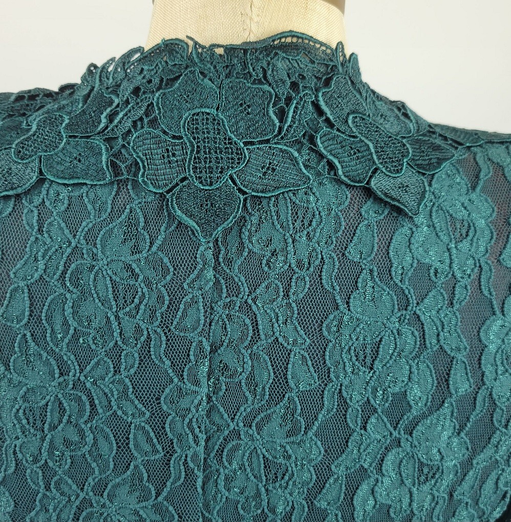 NWT Vintage Cachet by Bari Protas Green lace women’s Skirt Top Jacket Set 11/12