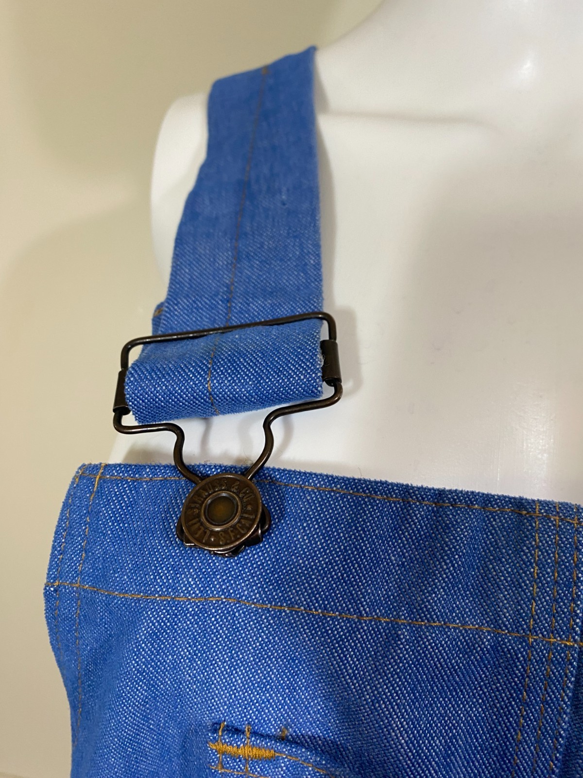 VINTAGE 70s Levis 799 Overalls Double Blank Orange Tab Flare Tags Attached 30×33