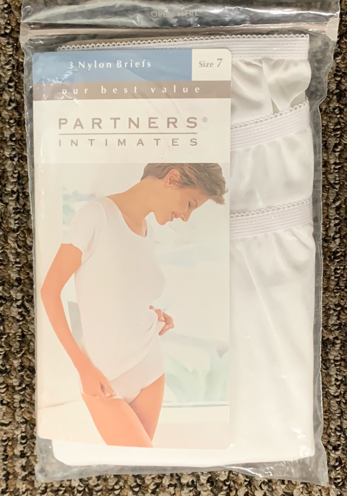 Vintage Mervyn’s Partners Intimates 100% Nylon Brief Panties-NOS 3 Pack-Size 7