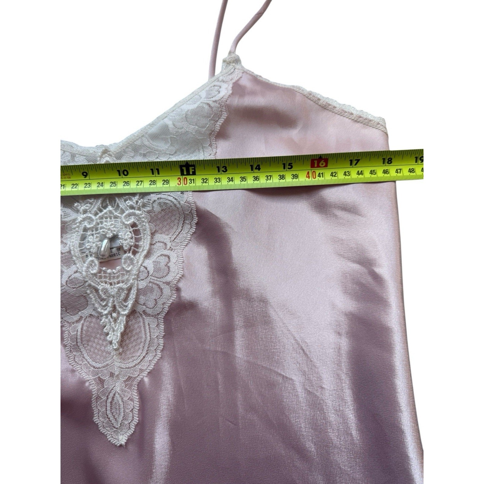 Vintage Inner Most Blush Pink Satin Slip Dress S Lace Trim Nightgown Coquette