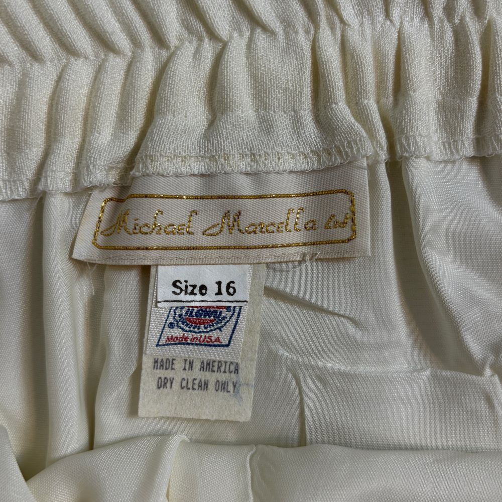 Michael Marcella Ltd Vintage beige Midi elastic waist Skirt High Rise Size 16