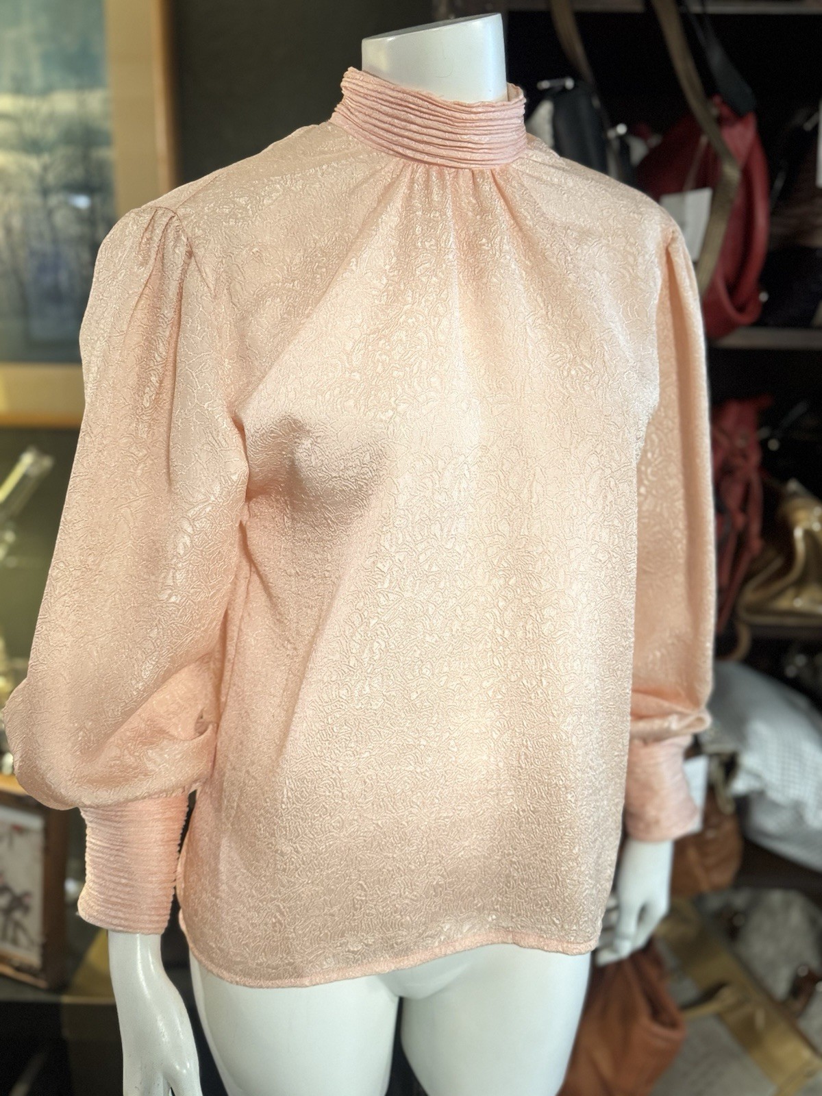Balenciaga Paris Vintage Blouse Size 6 Circa 1980s Peachy Pink