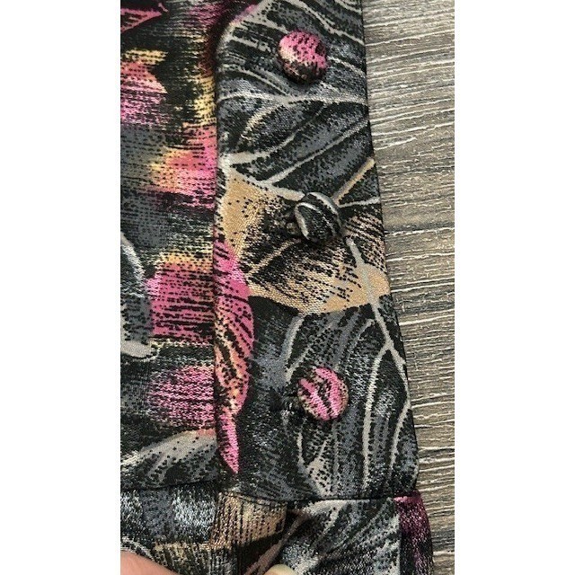 Vintage Alexis Fashions Pink Black Drop Waist Pleated Midi Dress 80s Size Small