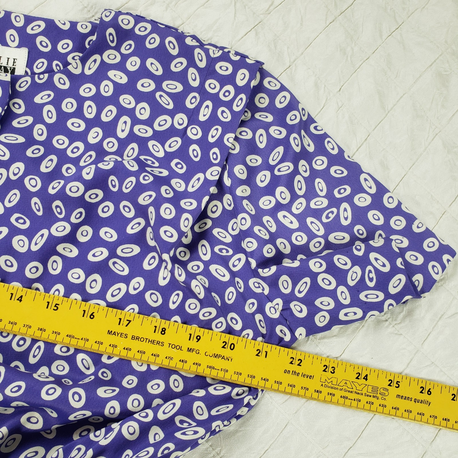 Vintage Leslie Fay Dress 80s 90s Pleated Geo Paisley Purple Belted SIZE 6P
