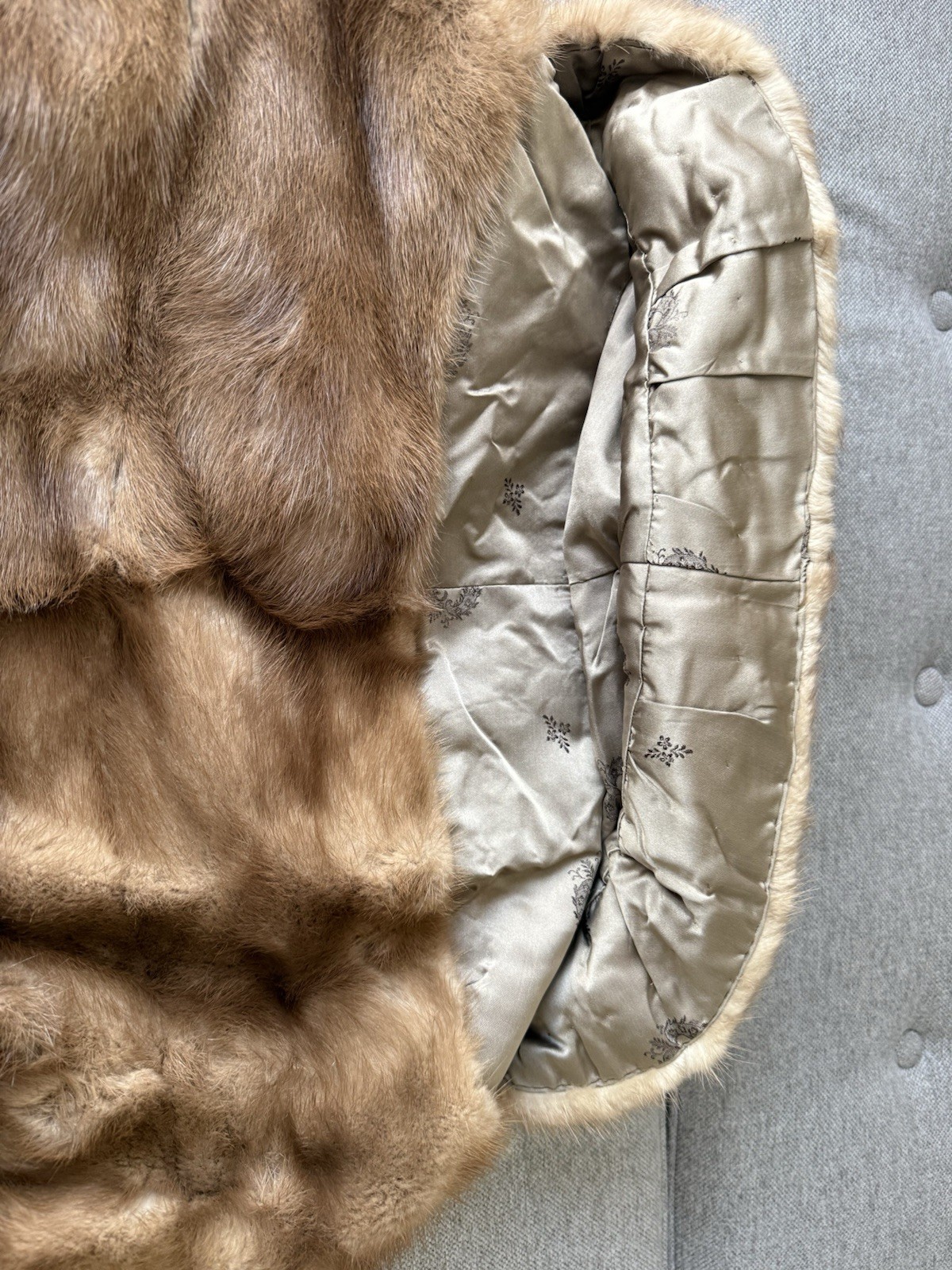 Vintage Mink Fur Stole Bolero Bruno & Joseph Furs Brown Real Fur Mid Century
