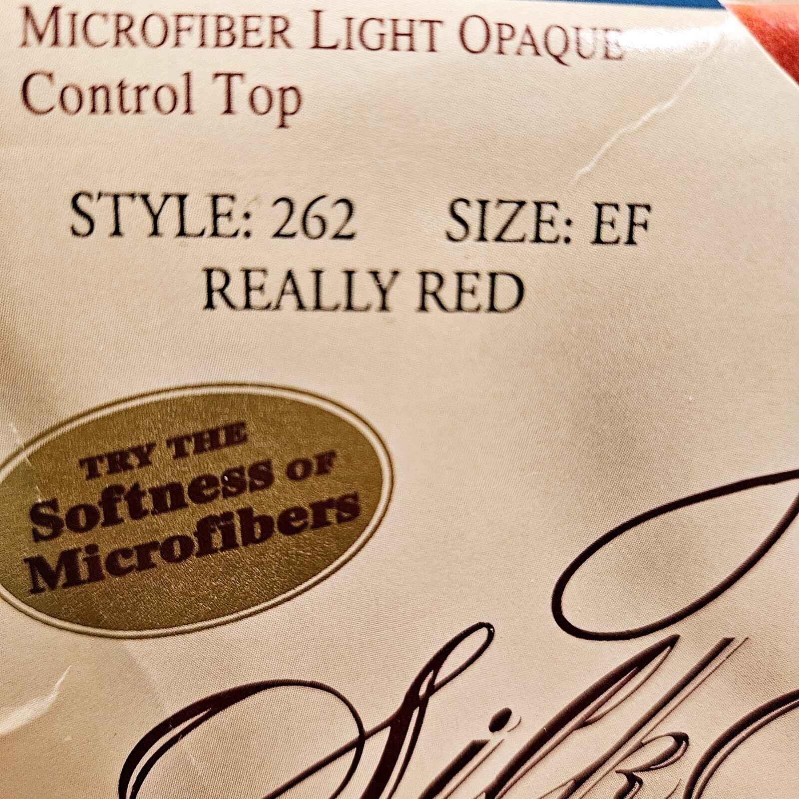 Hanes Silk Reflections Soft Touch Opaques Really Red Size EF Style 262 Vintage
