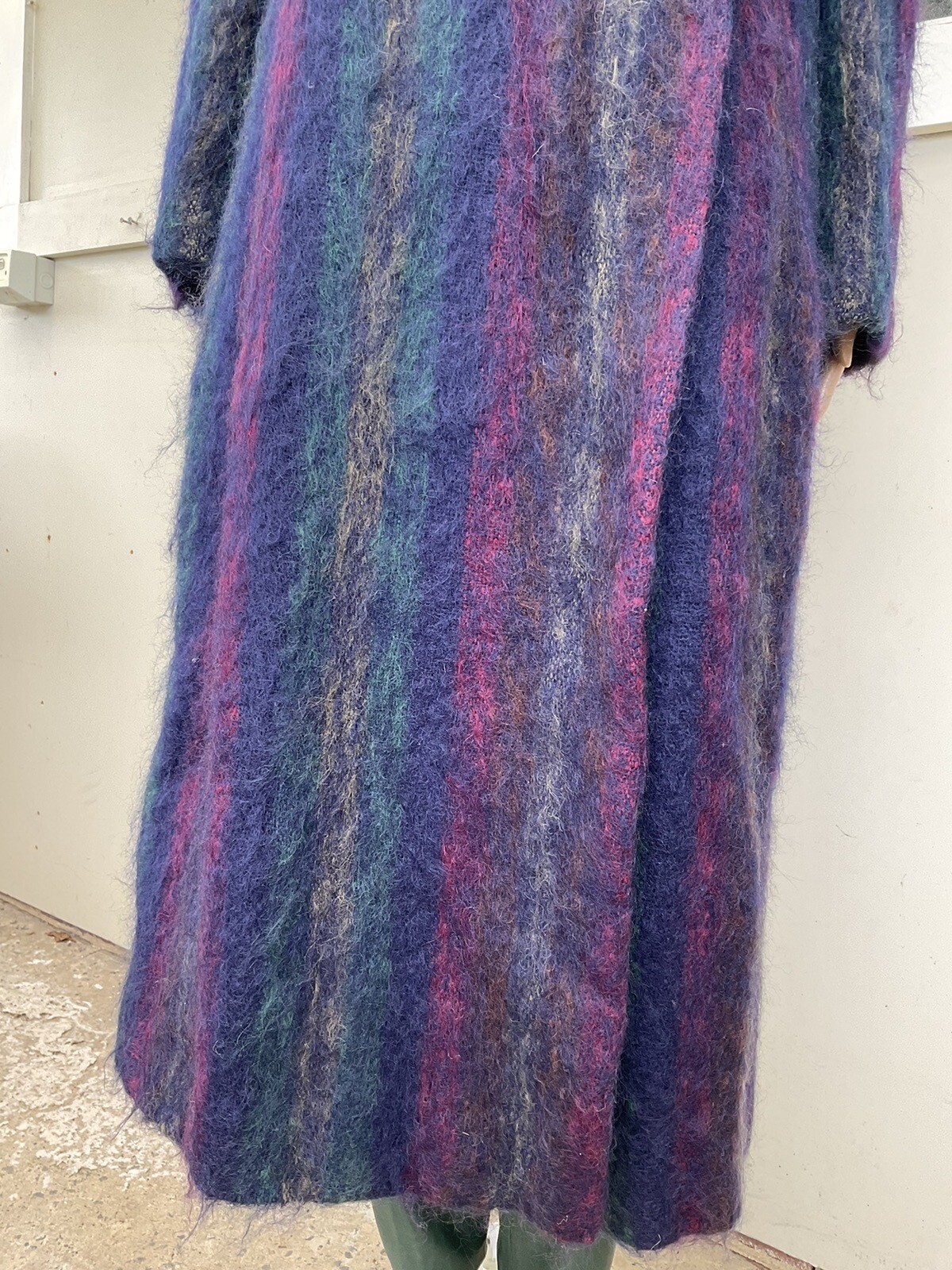 Vtg 70s Pauline Trigere Luxury Blue Mohair Ladies Coat 10/12