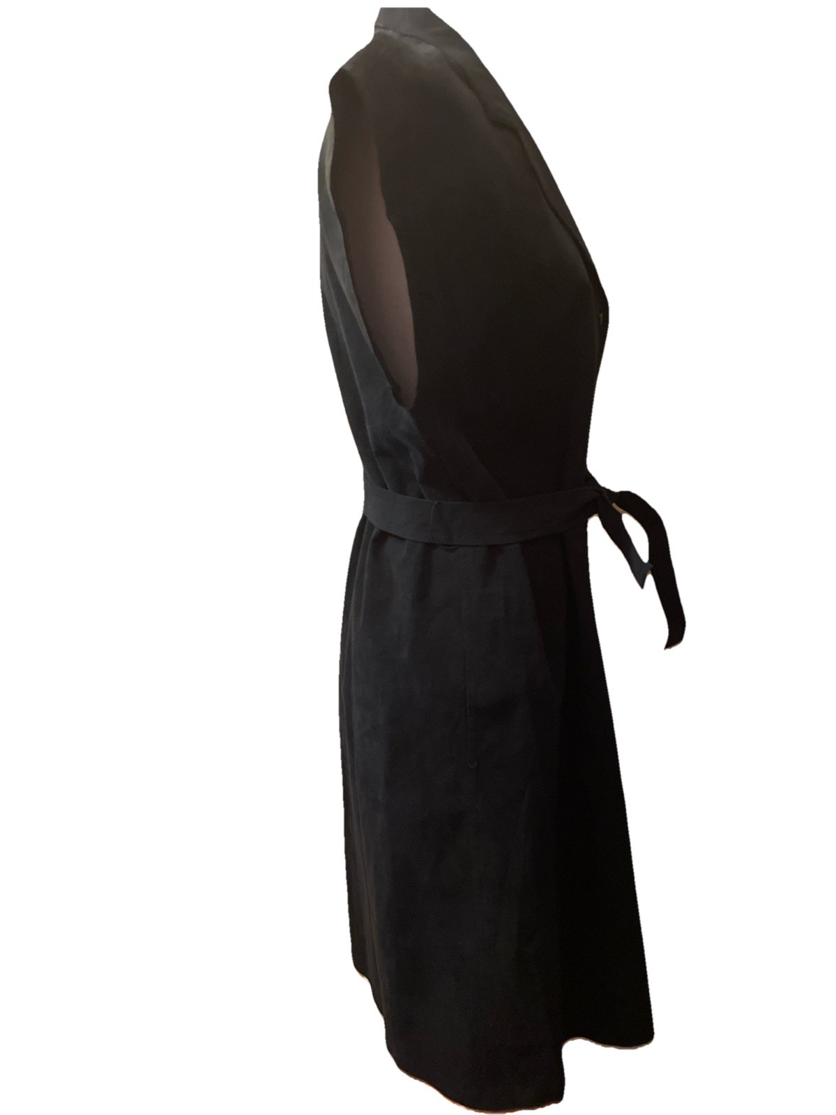 Vintage 1970s Blassport Bill Blass Ultra Suede Black Button Down Dress Sz 12