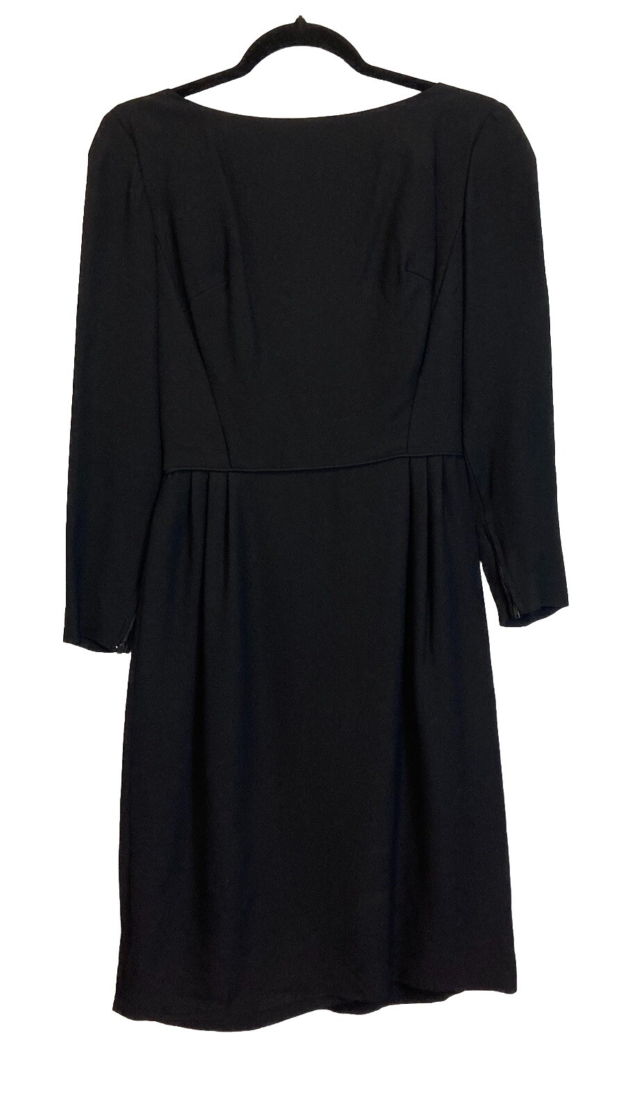 Vintage Another Ann Barry Jr Dress Size 13 Black Draped Back Zippers 60s Goth