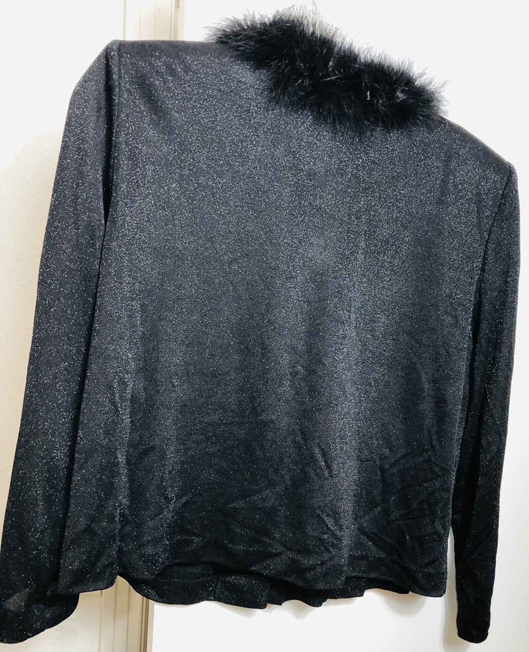 Vintage Jessica Howard Woman Dress W/Sweater Feather Trimmed, Crystal Buttons