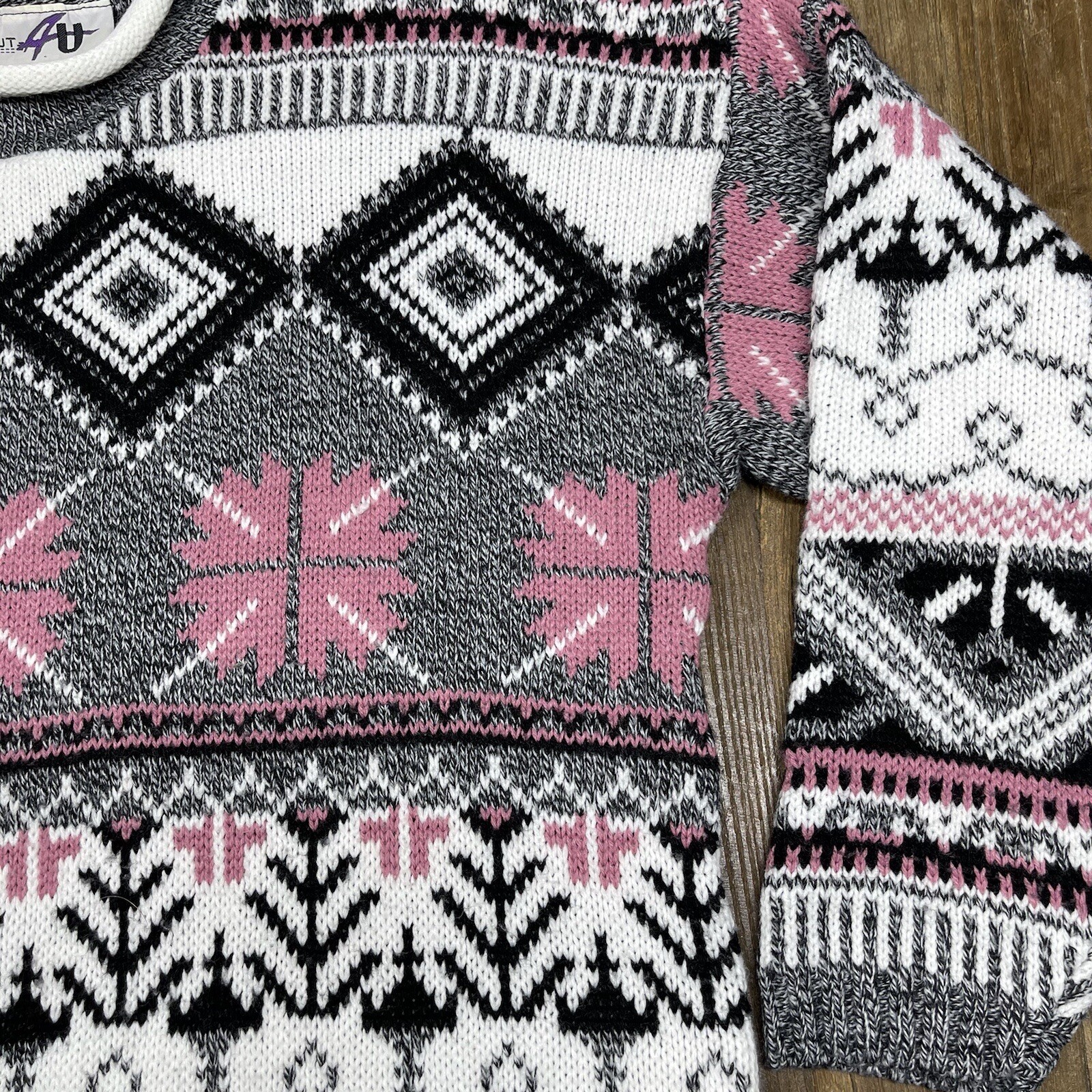 Vintage 80s Sweater Fair Isle by Cut 4 U Size One Size Fits All
