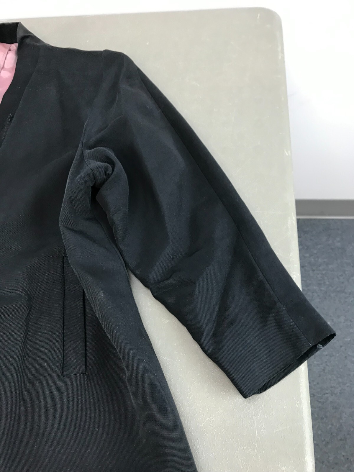 vintage Blue Black Coat Wrap (No Buttons) Size Small – Medium 24″ wide 39″ long