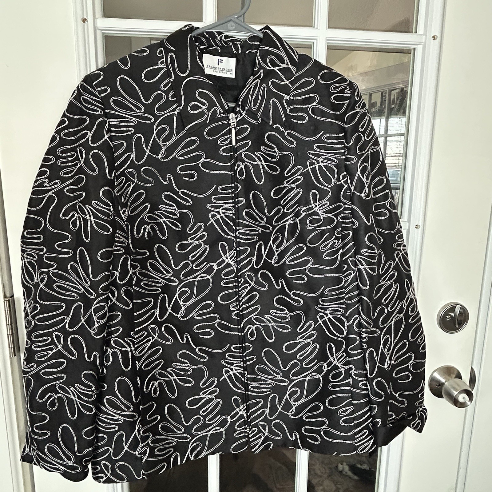 Vintage European Abstract Stitch Design Jacket Embroidered Frankennwalder