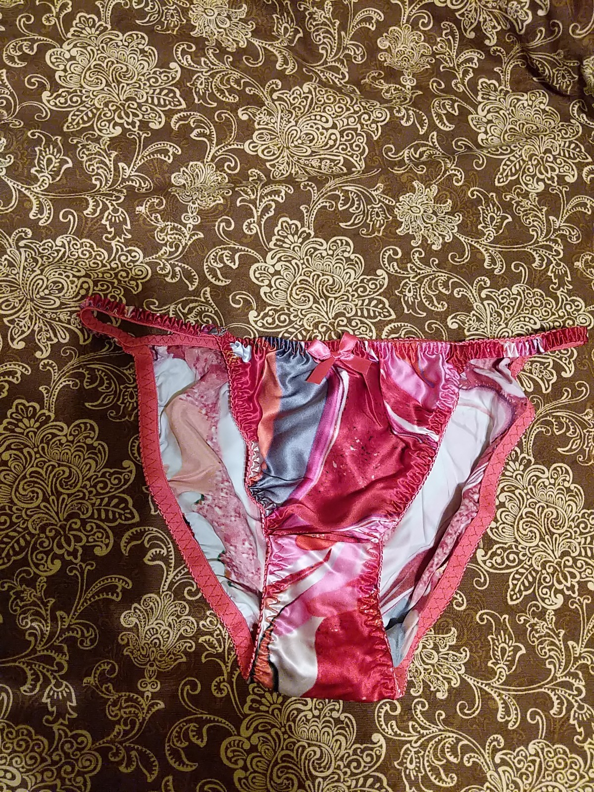 Vtg Yavorts Satin String Bikini Panties Size L/XL