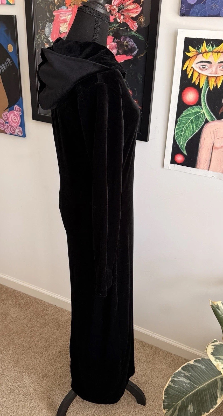 Willi Smith Collection Hooded Dress LARGE Street Couture Gothic Drama Vintage