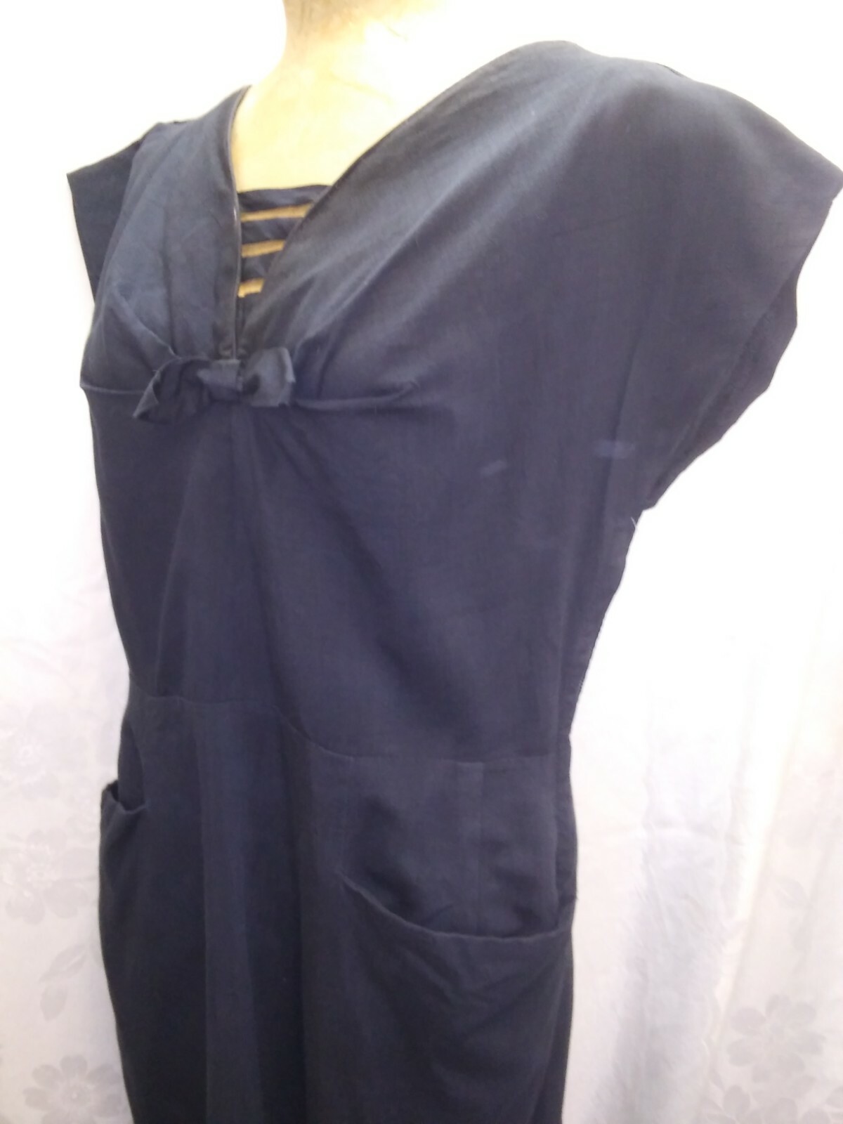 Vintage 1950’s Lot of 2 Black Cocktail Dresses Cotton & Rayon Size Medium