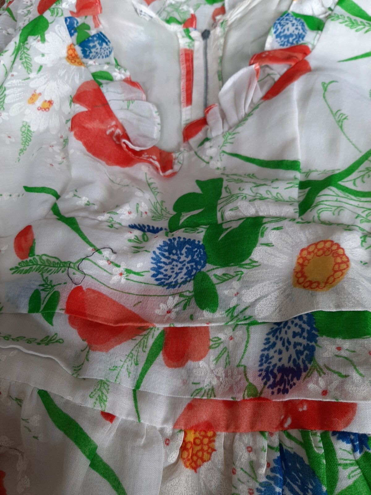 Vintage 1960s/70s Iconic Designer Angela Gore Floaty Floral Maxi Dress XS 25″W