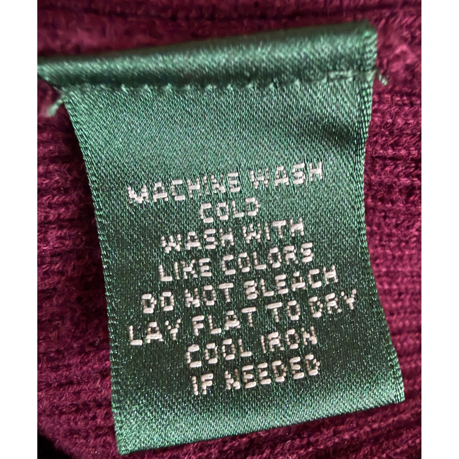 Vtg Lauren Ralph Lauren Sweater M Wine Ribbed Cotton Turtleneck Classic Preppy