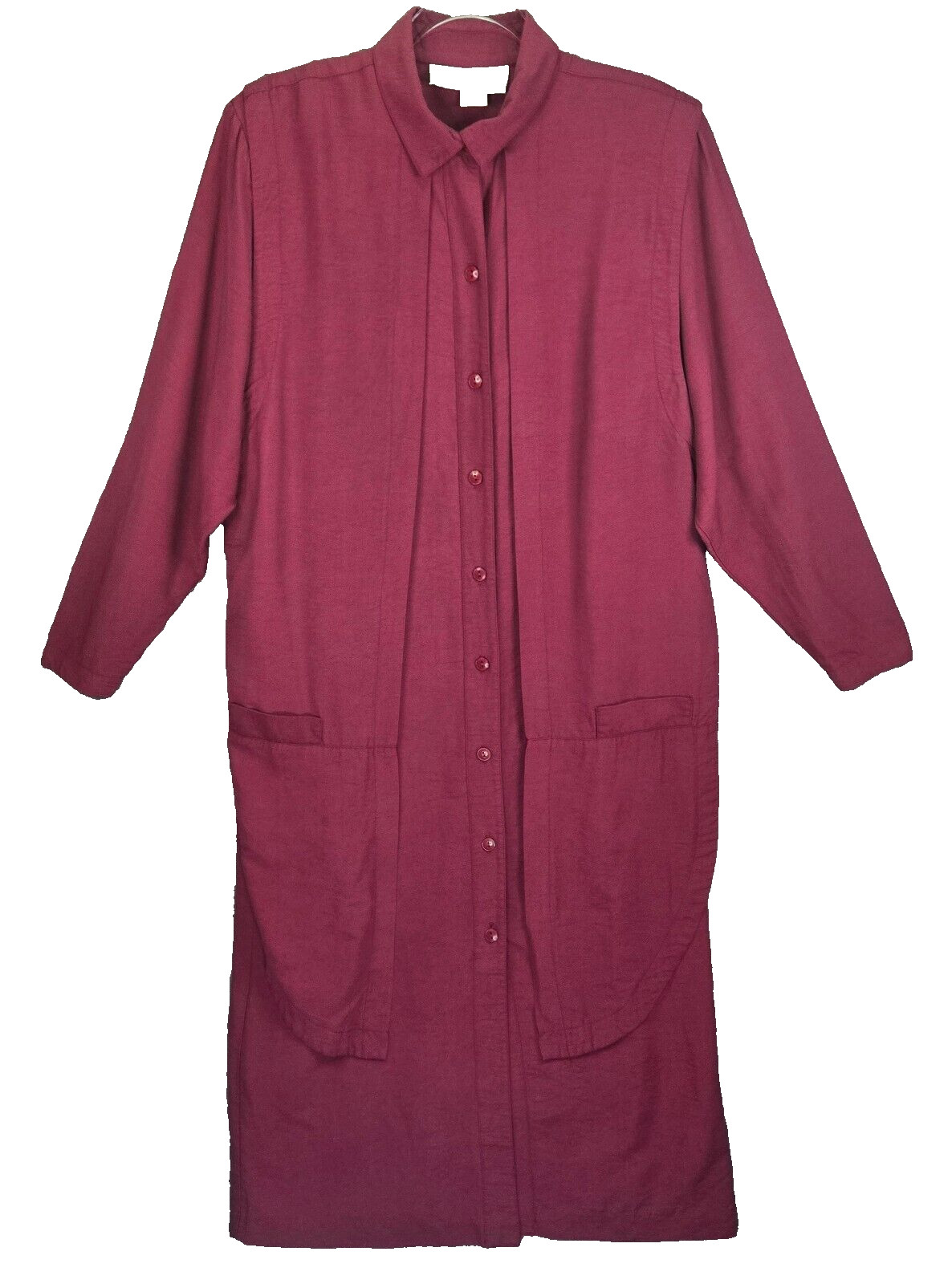 Vtg L Rothschild San Francisco Vest Dress 12 Burgundy 2-Sided Button Lagen Maxi