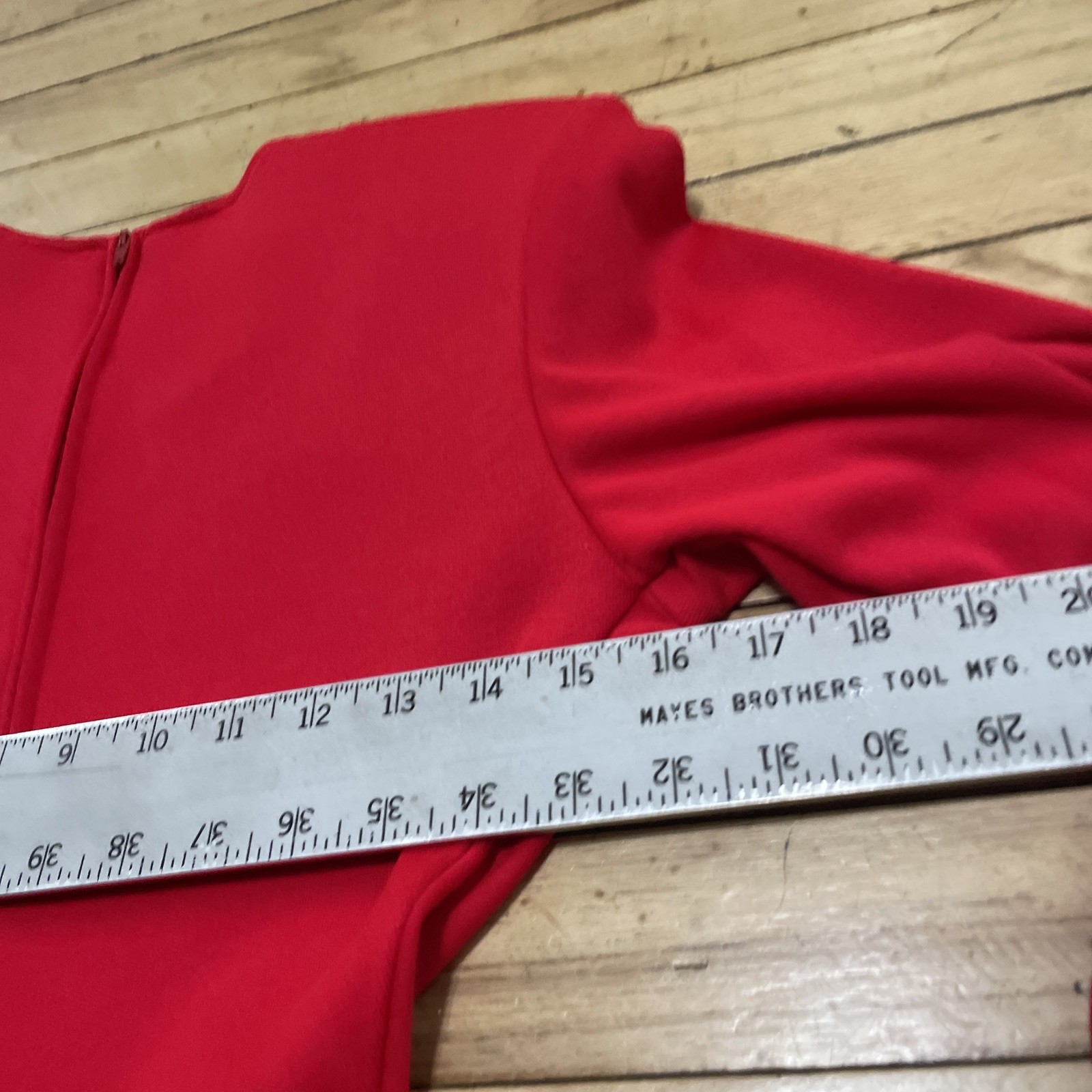 Expo Petite Vintage 1980’s Lace Trim Red Praire Dress Women 4 Wool Zip Made USA