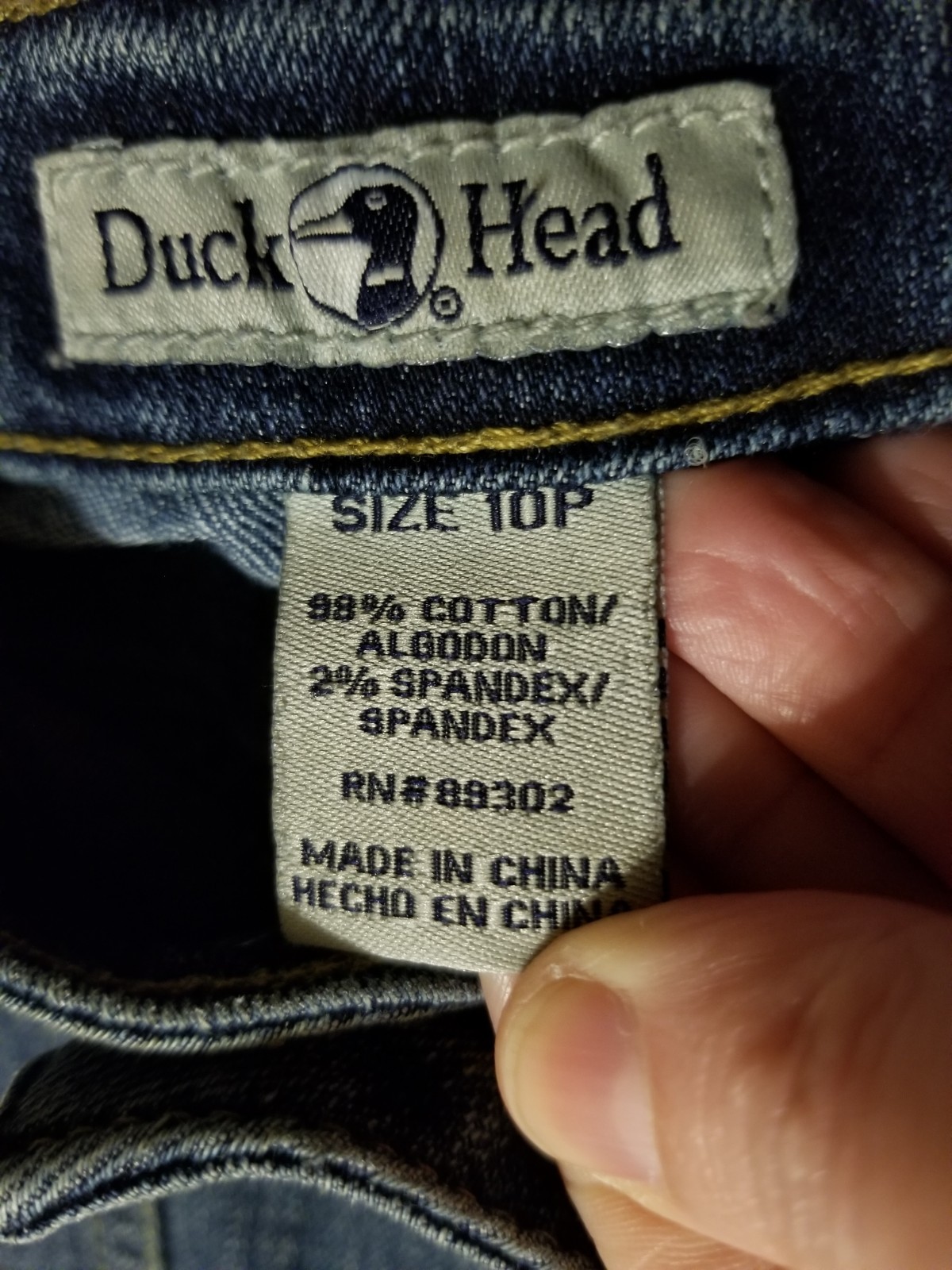 Vintage 90’s Duckhead Size 10P Blue Jeans Denim Pants Dark Wash Cotton Spandex