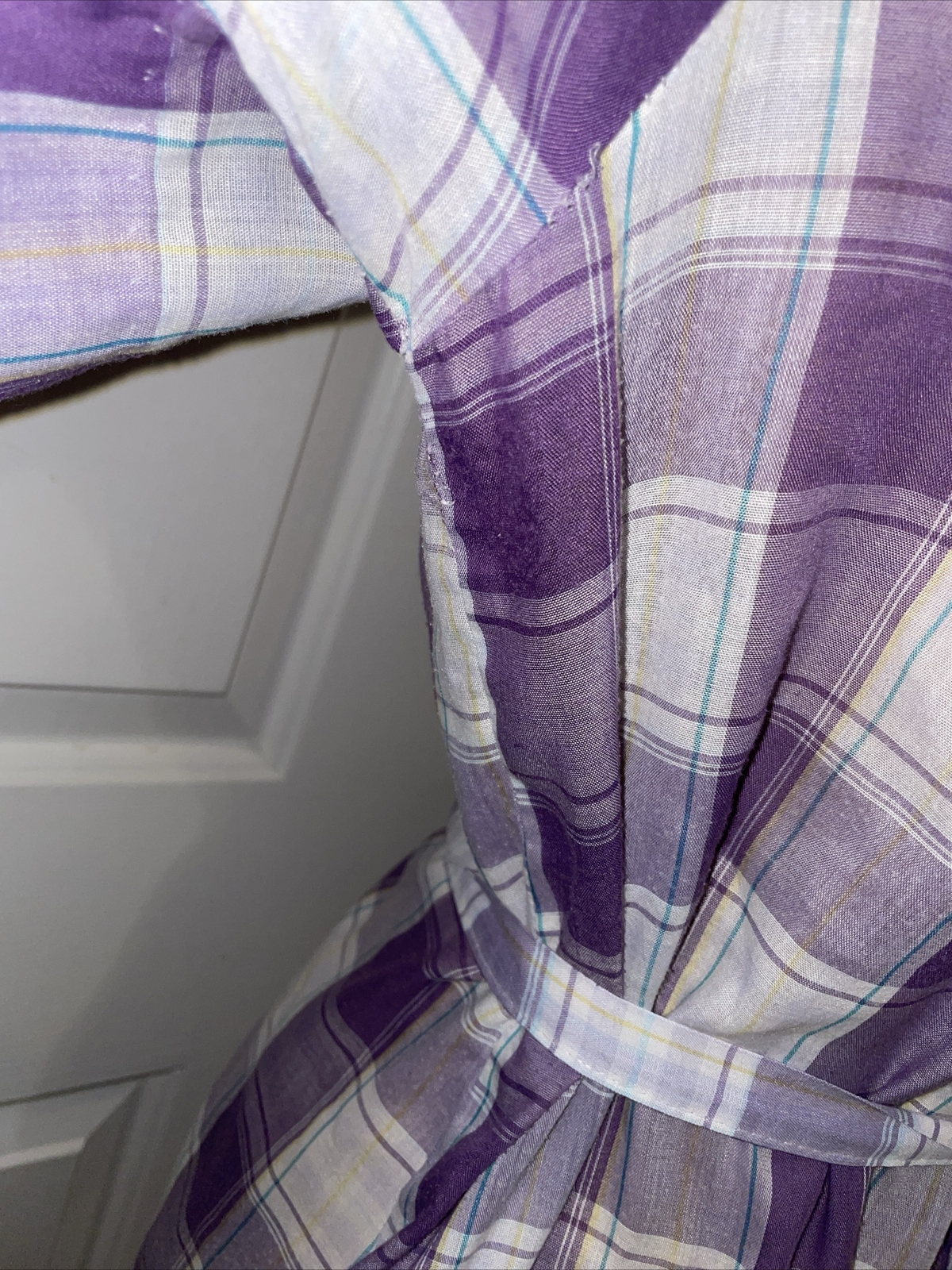 1960s Purple Plaid Shirt Dress A Nancy Frock Size 18 1/2