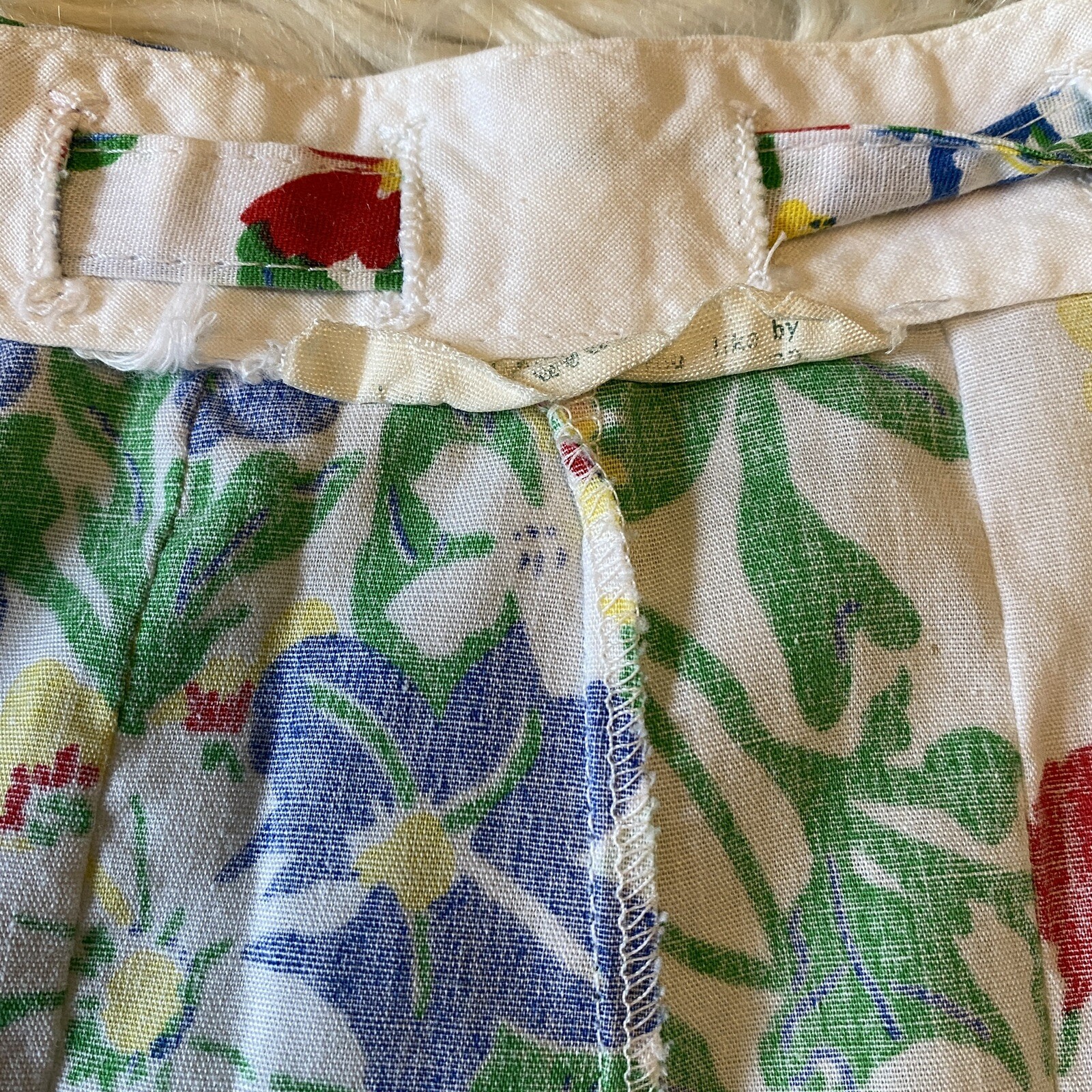 Vintage 70s A Line Floral Flare Belted Skirt Boho Cottagecore Medium 8/10