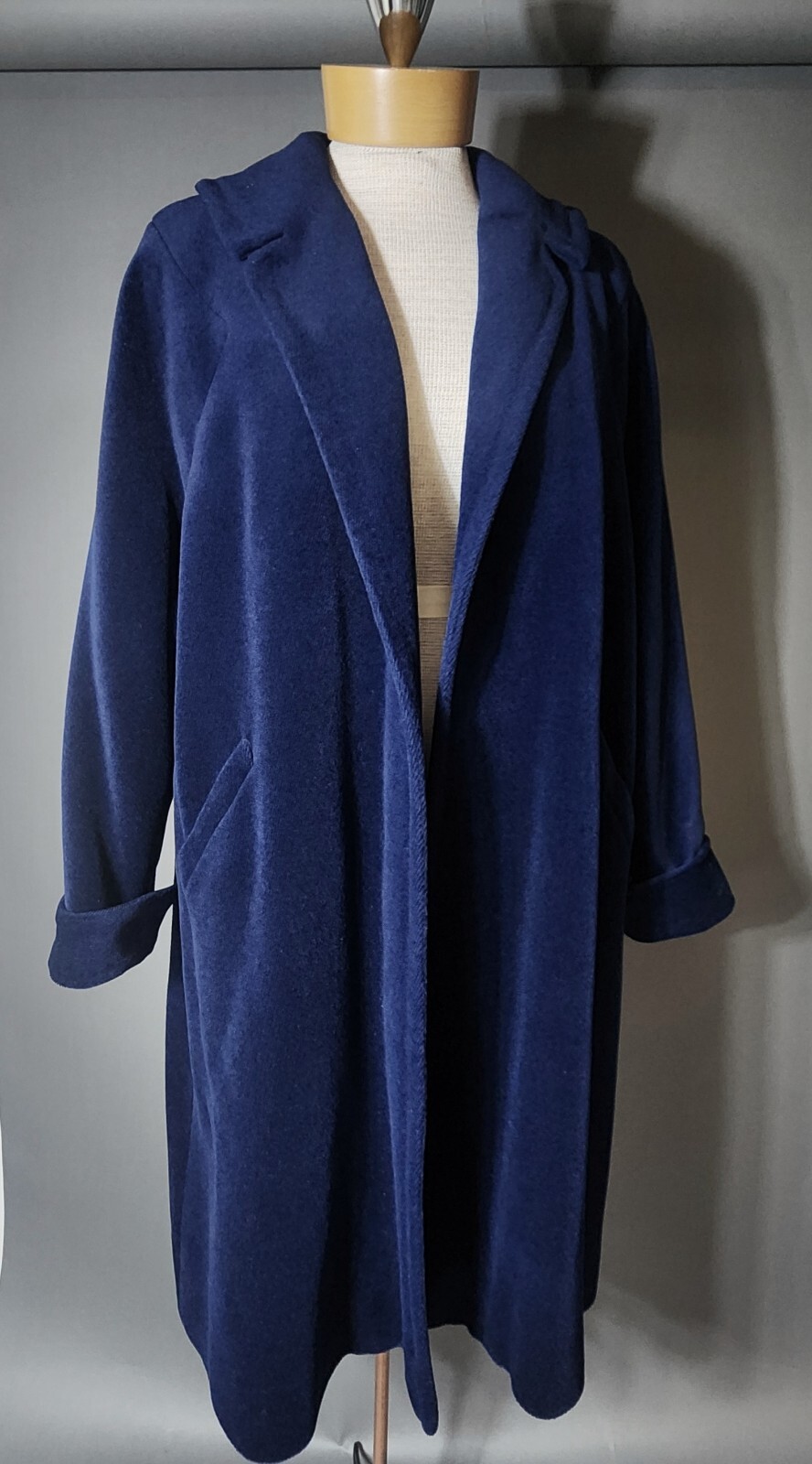 😎❤️Vtg 1950’s Coat Blue Forstmann Marvella II (A Wool Pile Velvet) Silk Lining
