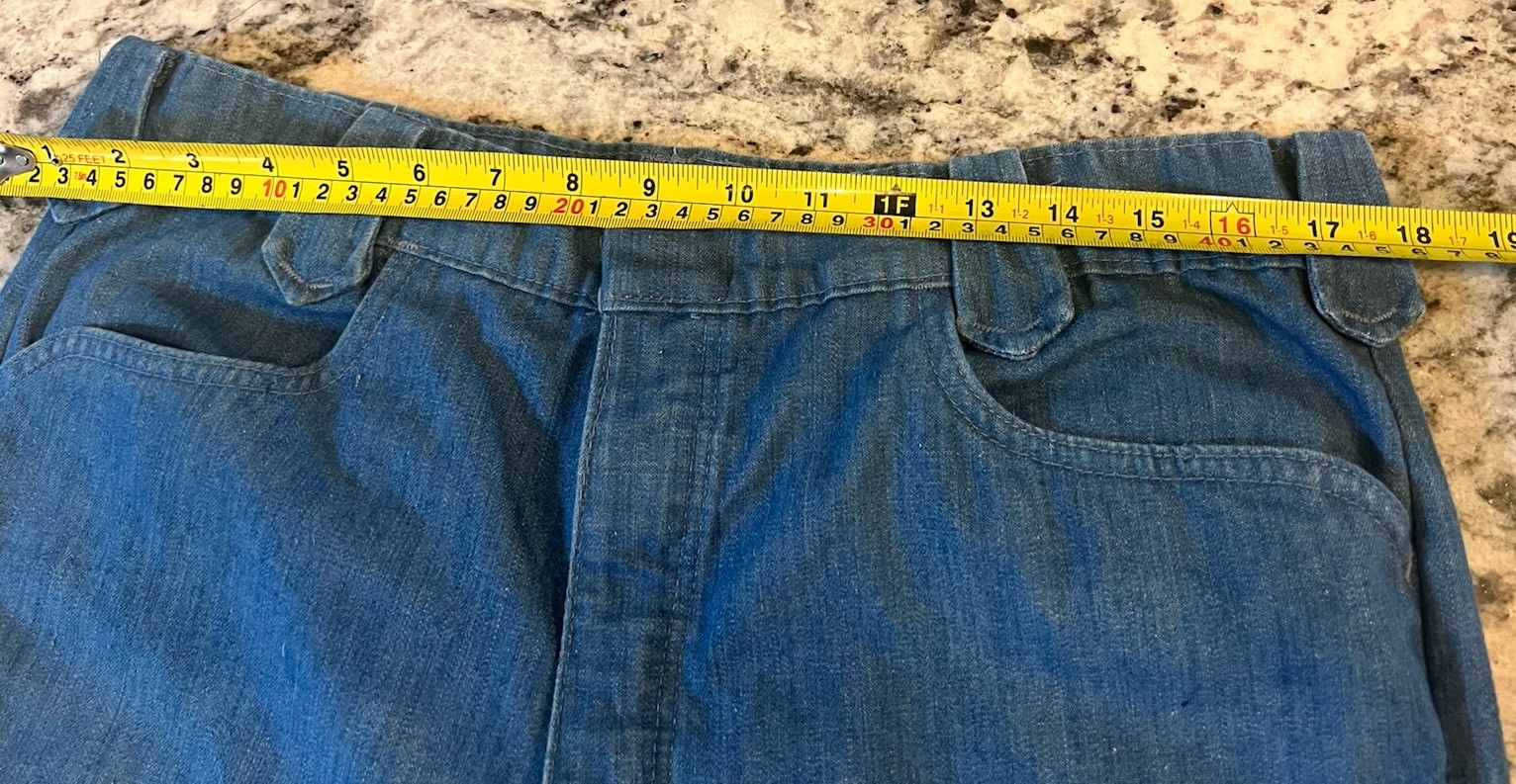 VINTAGE 70’S Ladies TALISMAN SHEPLERS HIGH WAISTED JEANS WESTERN BOHO Wide Leg