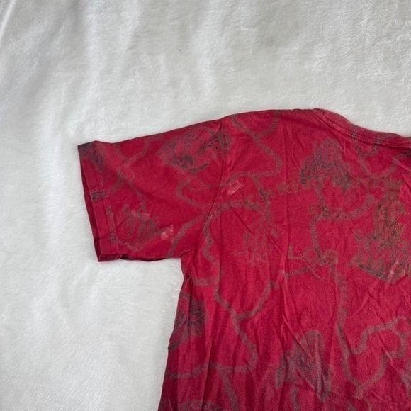 Christian Audigier Ed Hardy red lion AOP graphic top y2k vintage mcbling grunge