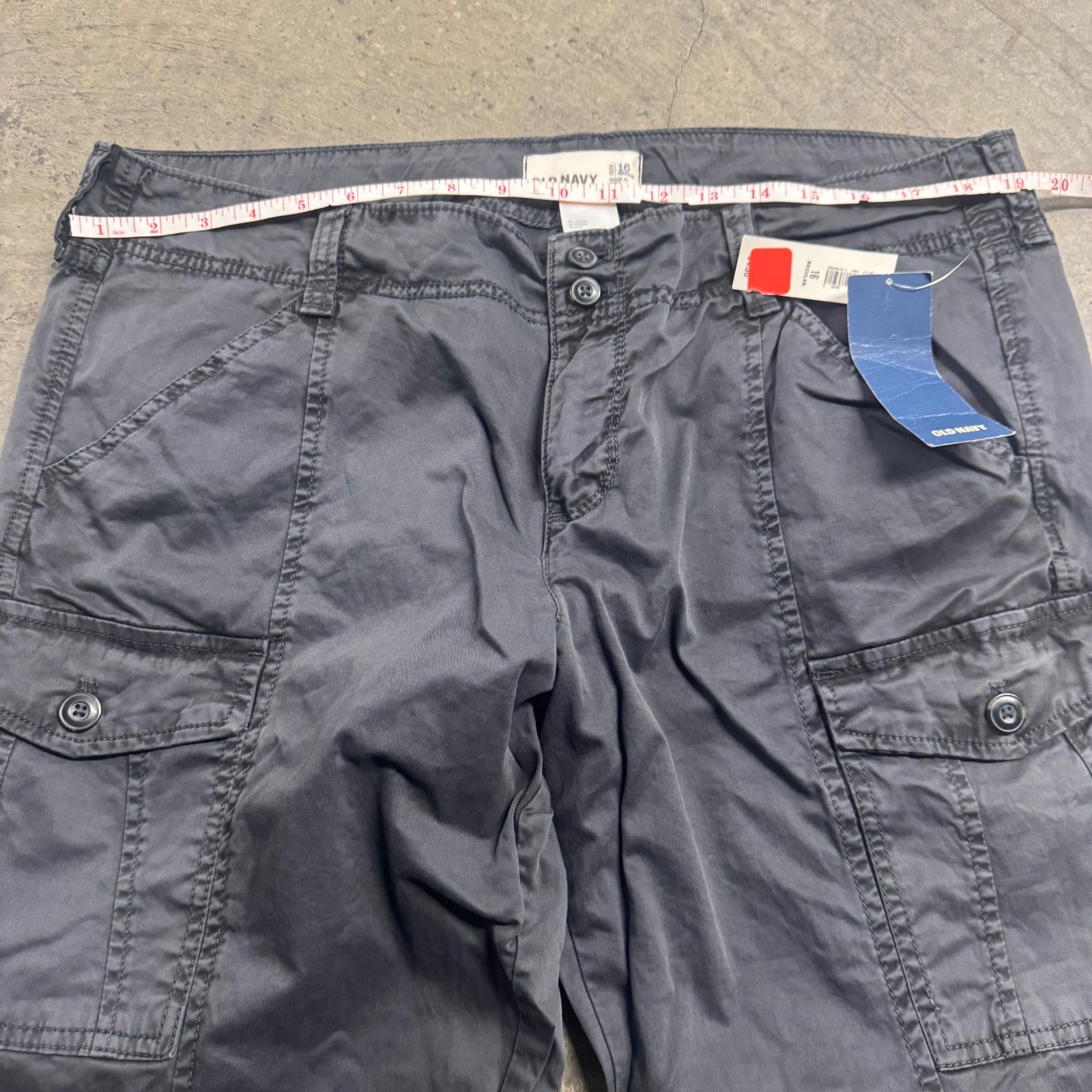 Old Navy Gray Cargo Pants S/16 Classic Y2k Retro Streetwear Basics Outdoor NWT