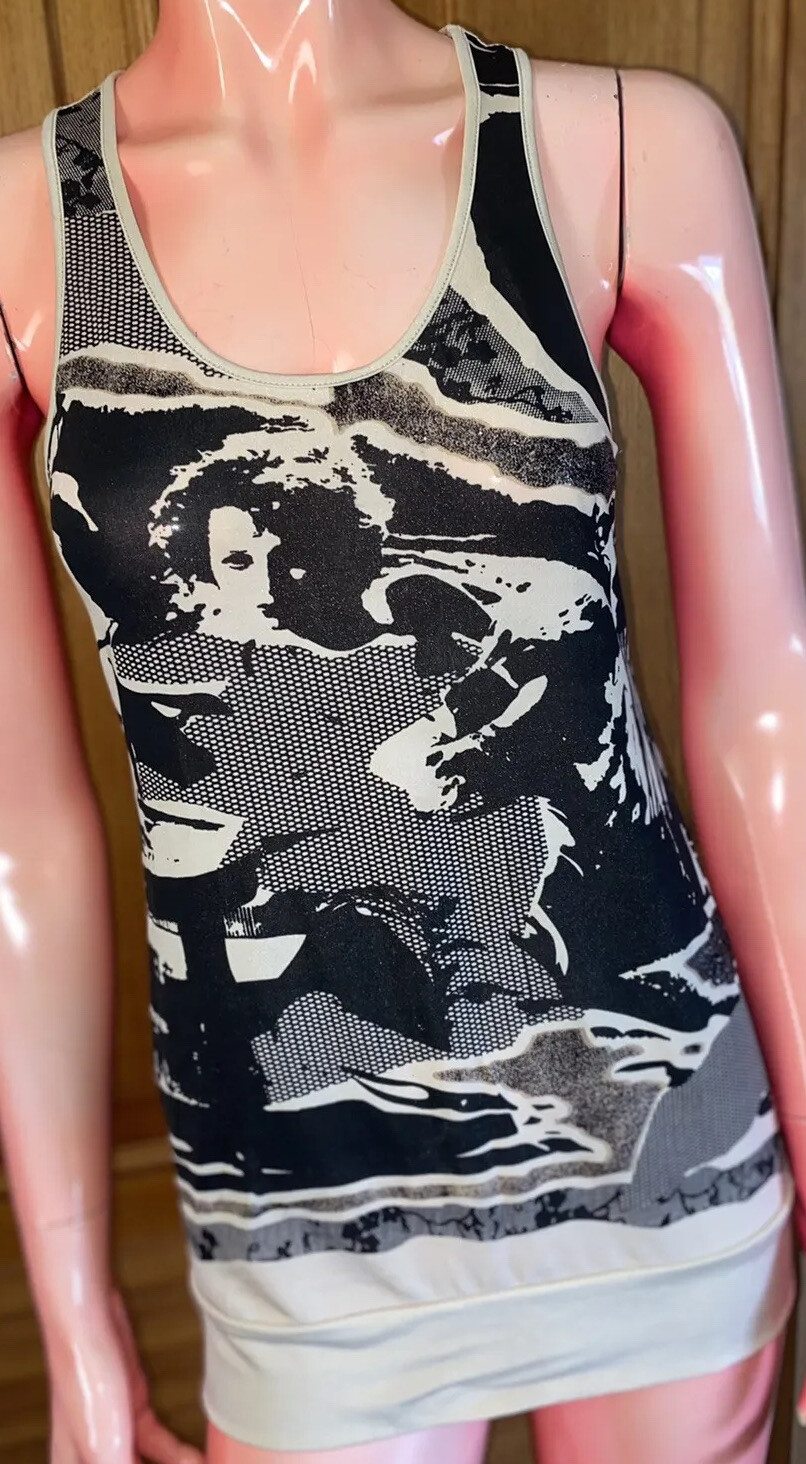 Vintage Sunny Girl Ladies round neck elastane cotton Tank Top S 10 great cond.