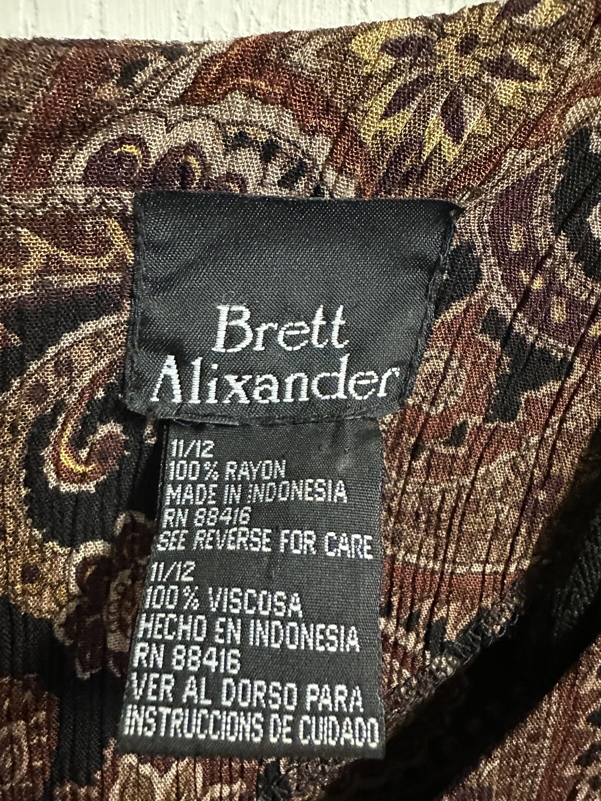 Vnt 90’s Brett Alixander Dress Paisley 11/12 Med Button Up Maxi Witchy Modest