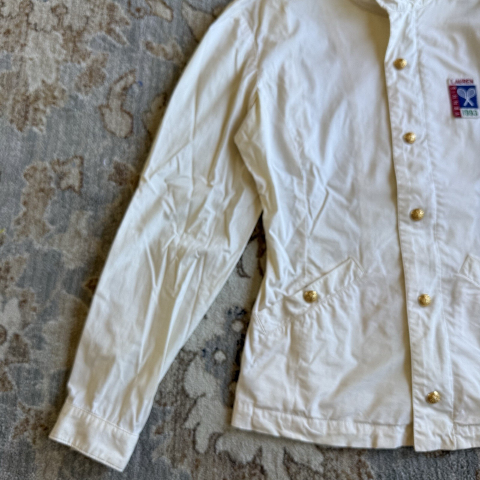 Vintage Ralph Lauren 1993 Tennis Jacket Women’s Sz 8 90s White RARE Sports Zip