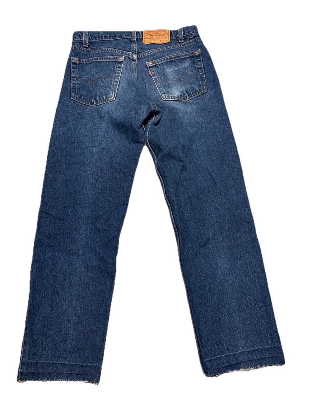 Vintage Levis 505 0217 Red Tab Blue Jeans Denim Fades Raw Hem 30×29 USA Made 80s