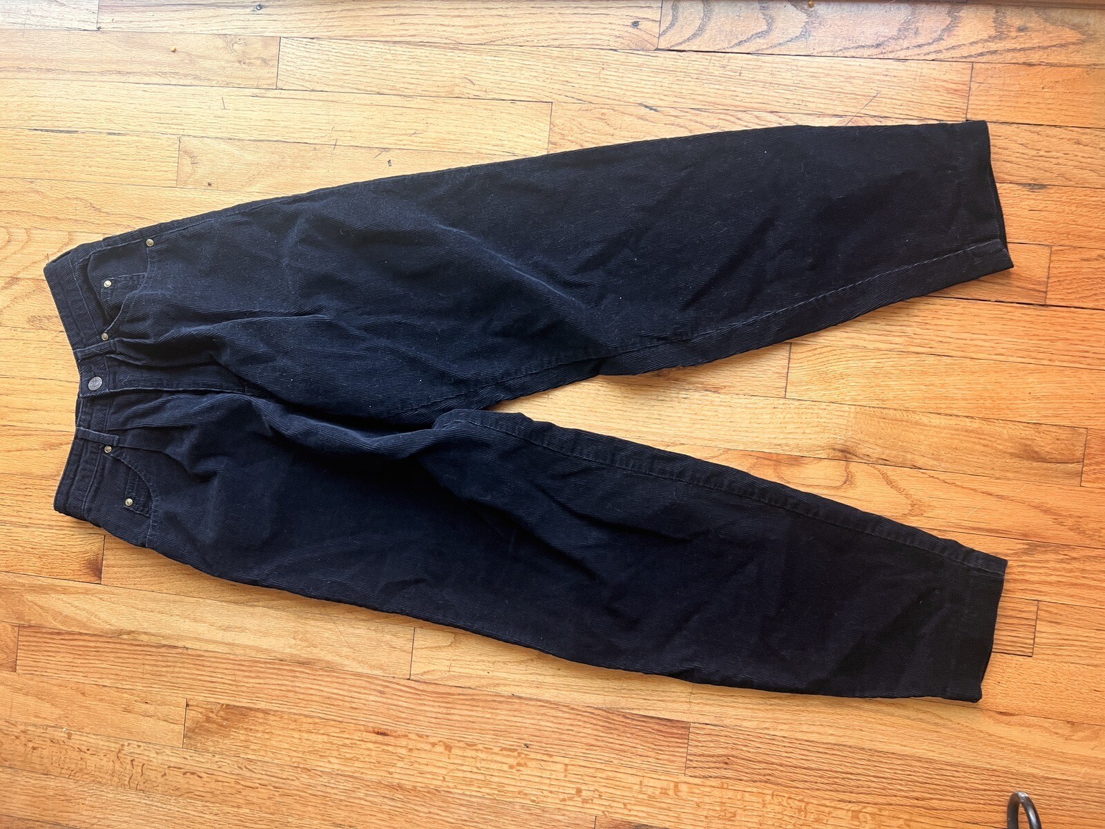 Vintage SASSON Blue Corduroy Pleated High Rise Tapered Leg 22” Waist – 4 XS