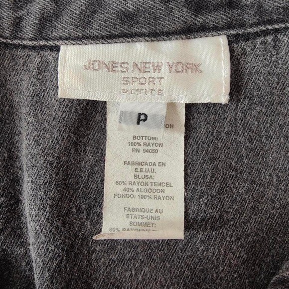 VTG 90s Denim Floral Jumpsuit Tencel Blend USA Twee Nostalgic Jones New York Pet
