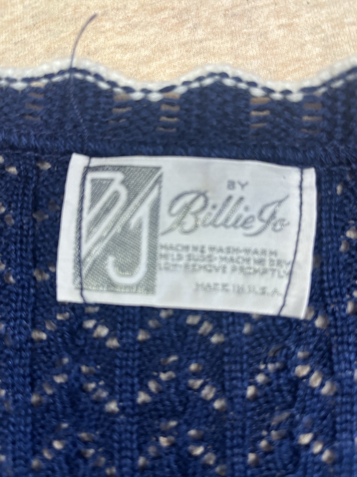 1960/70s Women’s Blu & Wht Sleeveless Knit Sweater
