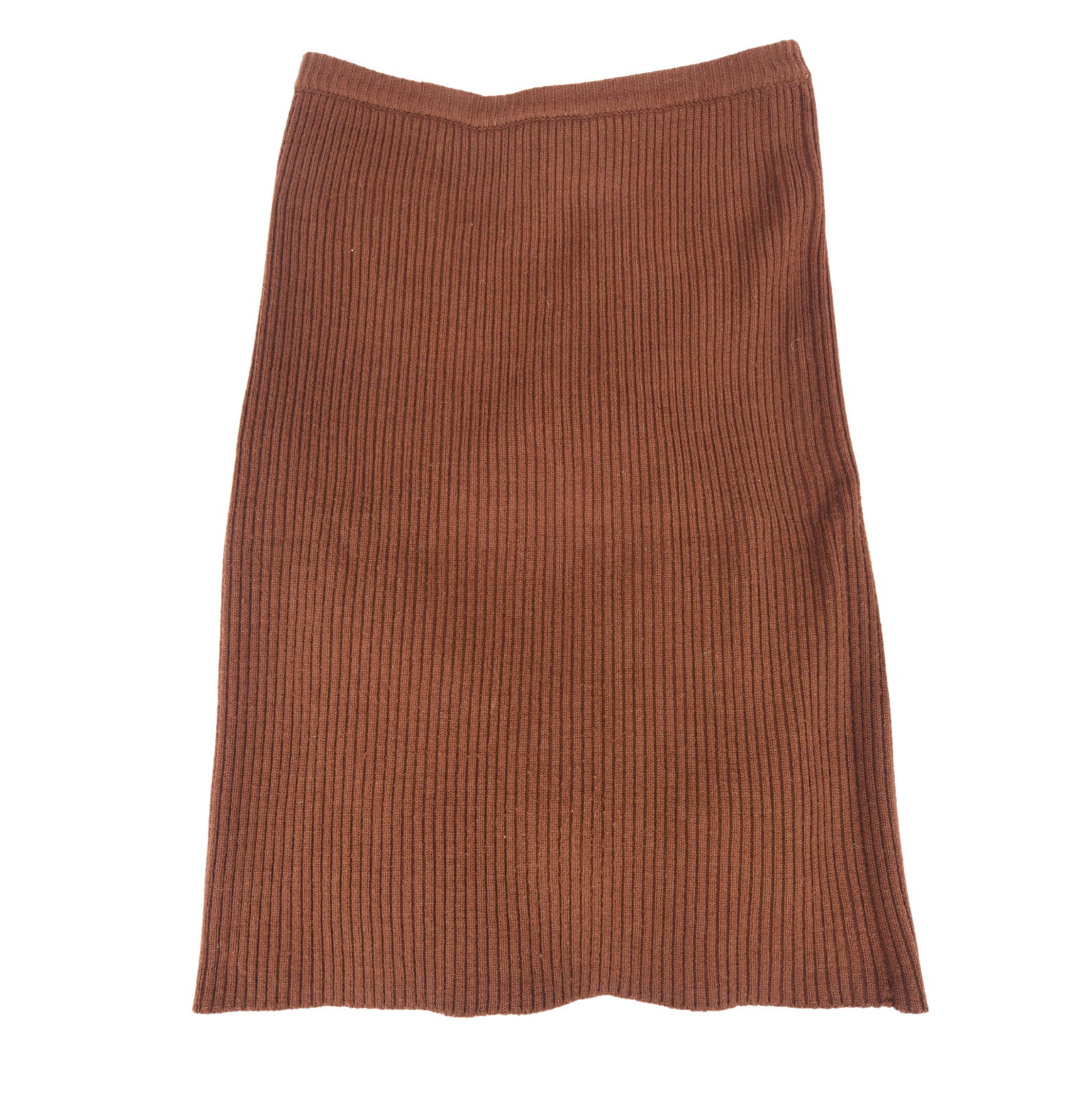 Vintage 80s Moonglow Knits Sweater Skirt Set M Brown Embellished Studs Wool Blen